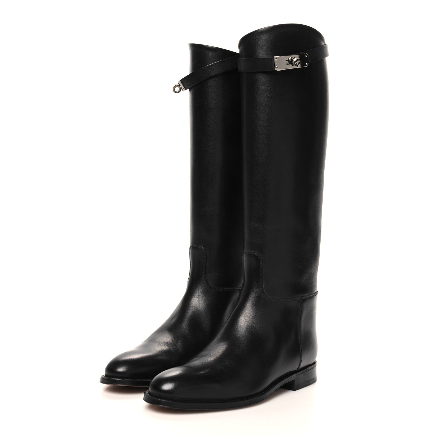 Hermes Box Kelly Jumping Boots 38 Black 3 of 9