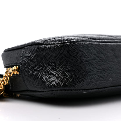 Saint Laurent Grain De Poudre Matelasse Monogram Mini Lou Camera Bag Black 7 of 13