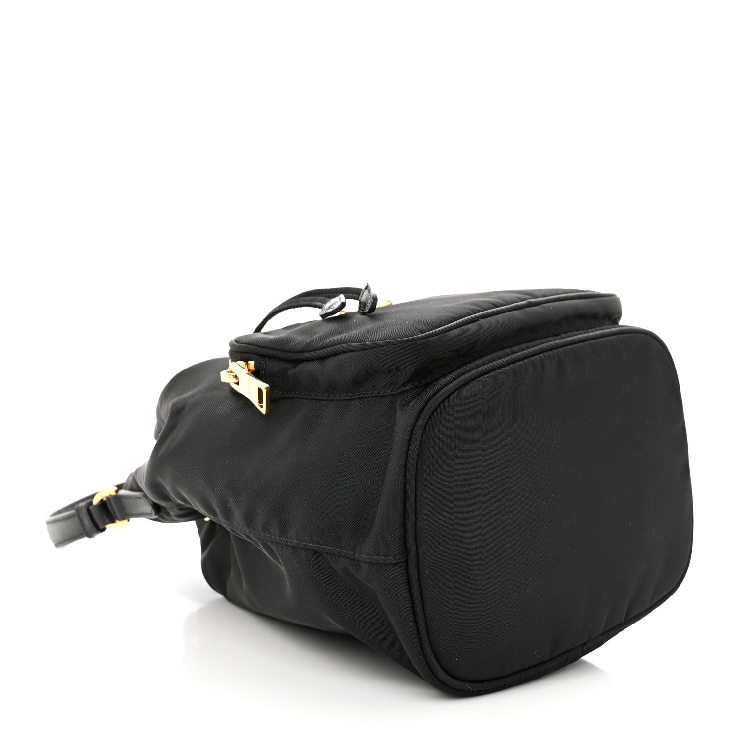 Prada Saffiano Tessuto Nylon Mini Bucket Crossbody Bag Black 4 of 11