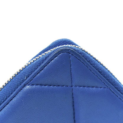 Chanel Lambskin Quilted Chanel 19 Zip Around Coin Purse Wallet Dark Blue 13 of 13