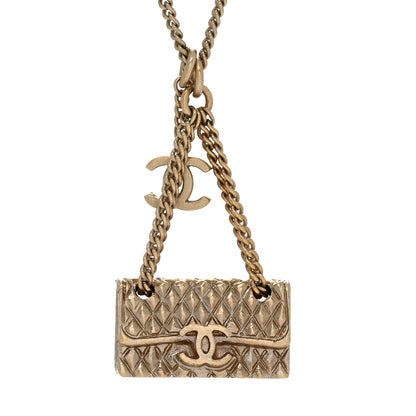 Chanel Metal Flap Bag Necklace Gold 5 of 5