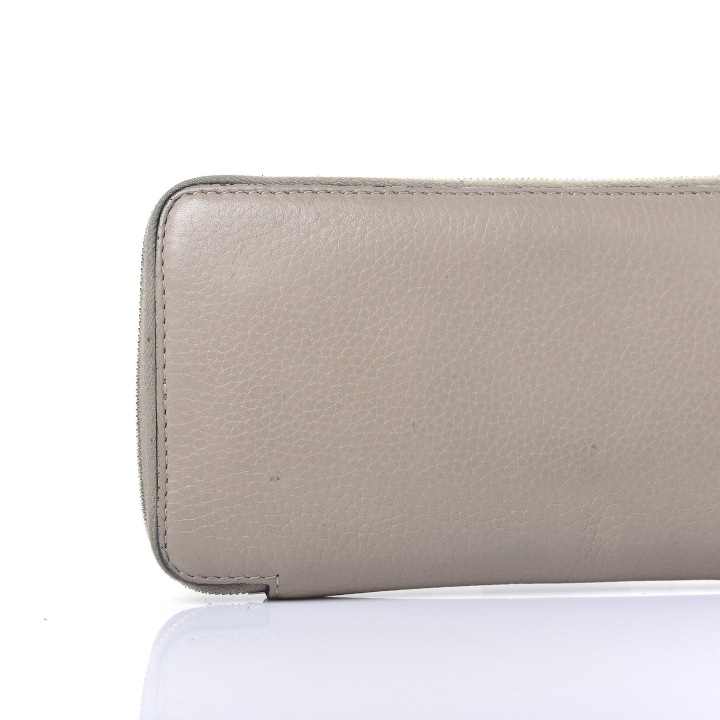 Drummed Calfskin Zip Around Organizer Wallet Dune