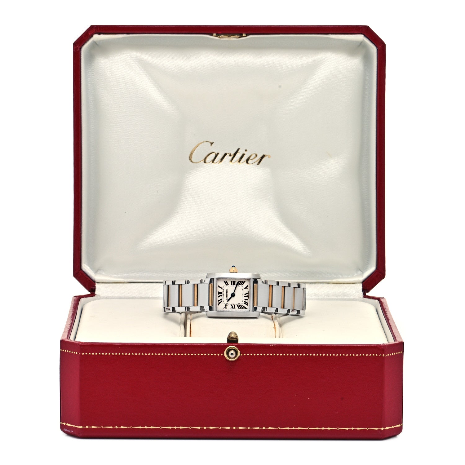 Cartier Stainless Steel 18K Yellow Gold 20mm Tank Francaise Quartz Watch 9 of 10