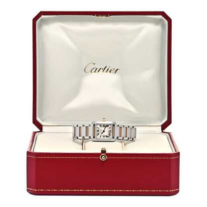 Cartier Stainless Steel 18K Yellow Gold 20mm Tank Francaise Quartz Watch 9 of 10