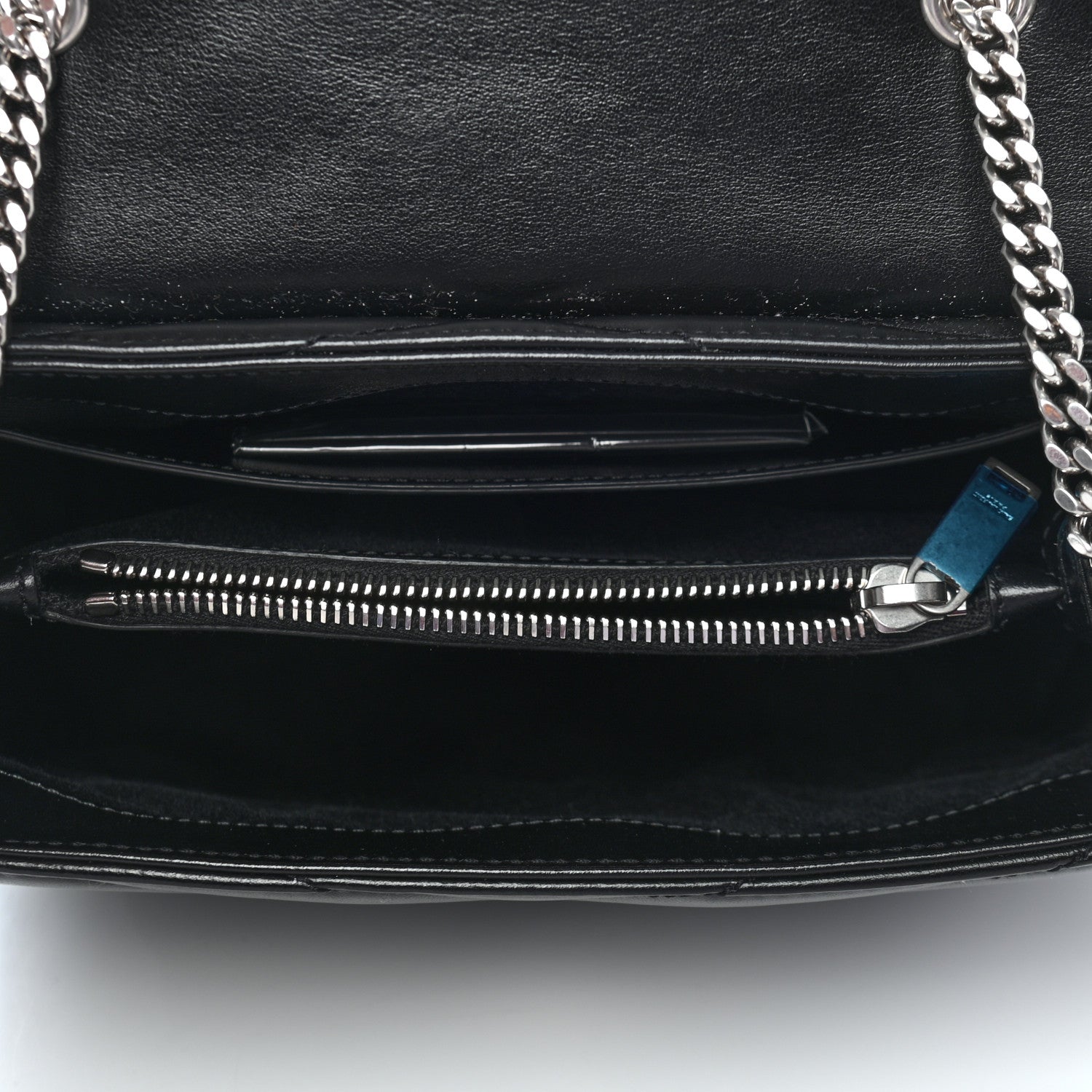 Saint Laurent Calfskin Y Quilted Monogram Small Loulou Chain Satchel Black 7 of 10