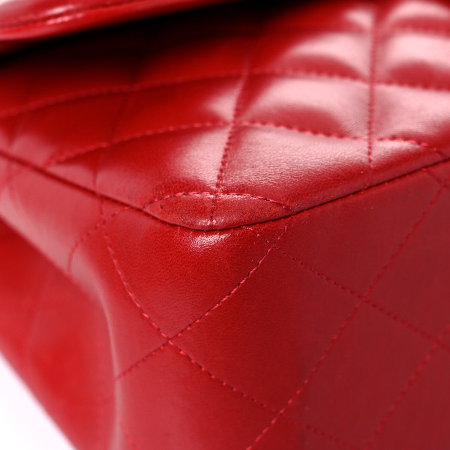 Chanel Lambskin Quilted Jumbo Double Flap Red 5 of 26