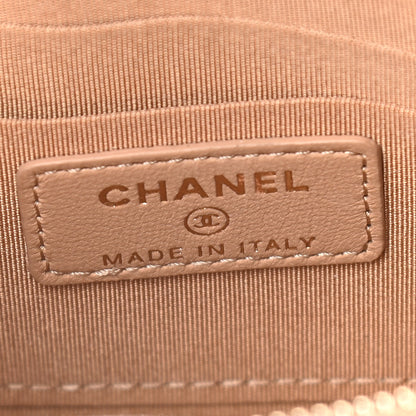 Chanel Lambskin Quilted Classic Zip Boy Pouch Beige 6 of 9