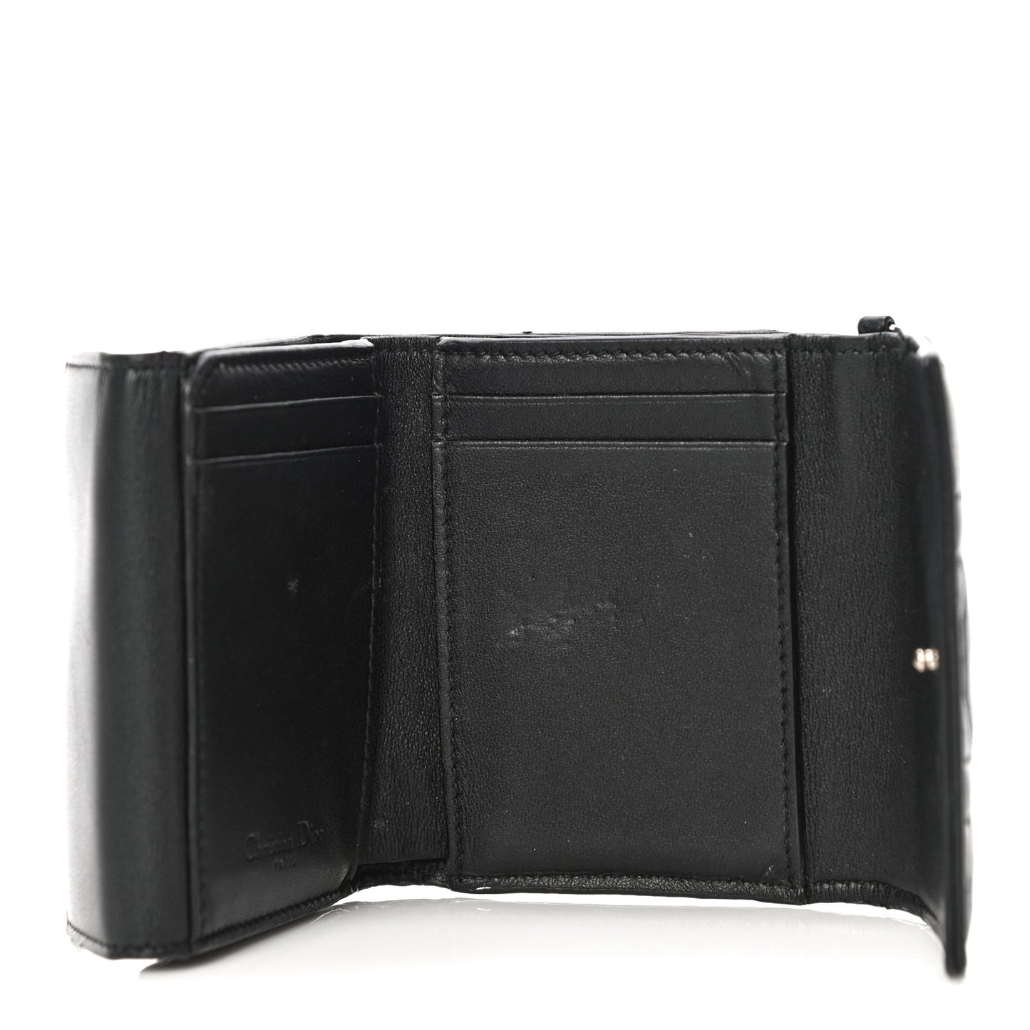 Lambskin Cannage Lady Dior Lotus Wallet Black