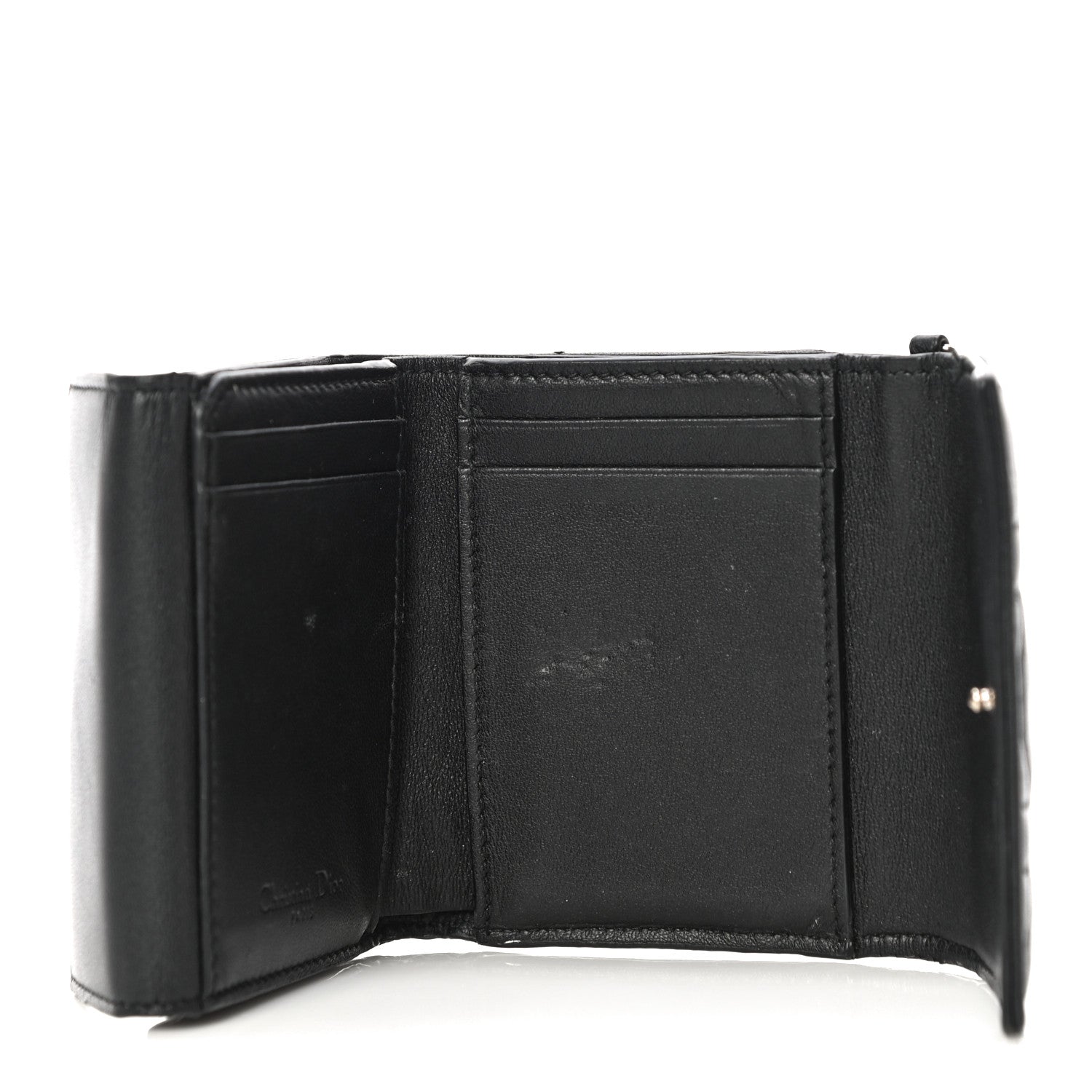 Christian Dior Lambskin Cannage Lady Dior Lotus Wallet Black 5 of 15