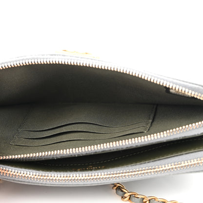 Chanel Caviar Quilted Small Boy Clutch With Chain Grey 6 of 18