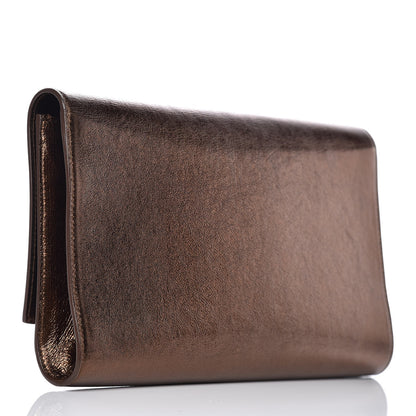 Saint Laurent Metallic Calfskin Monogram Large Belle De Jour Clutch Bronze 3 of 9