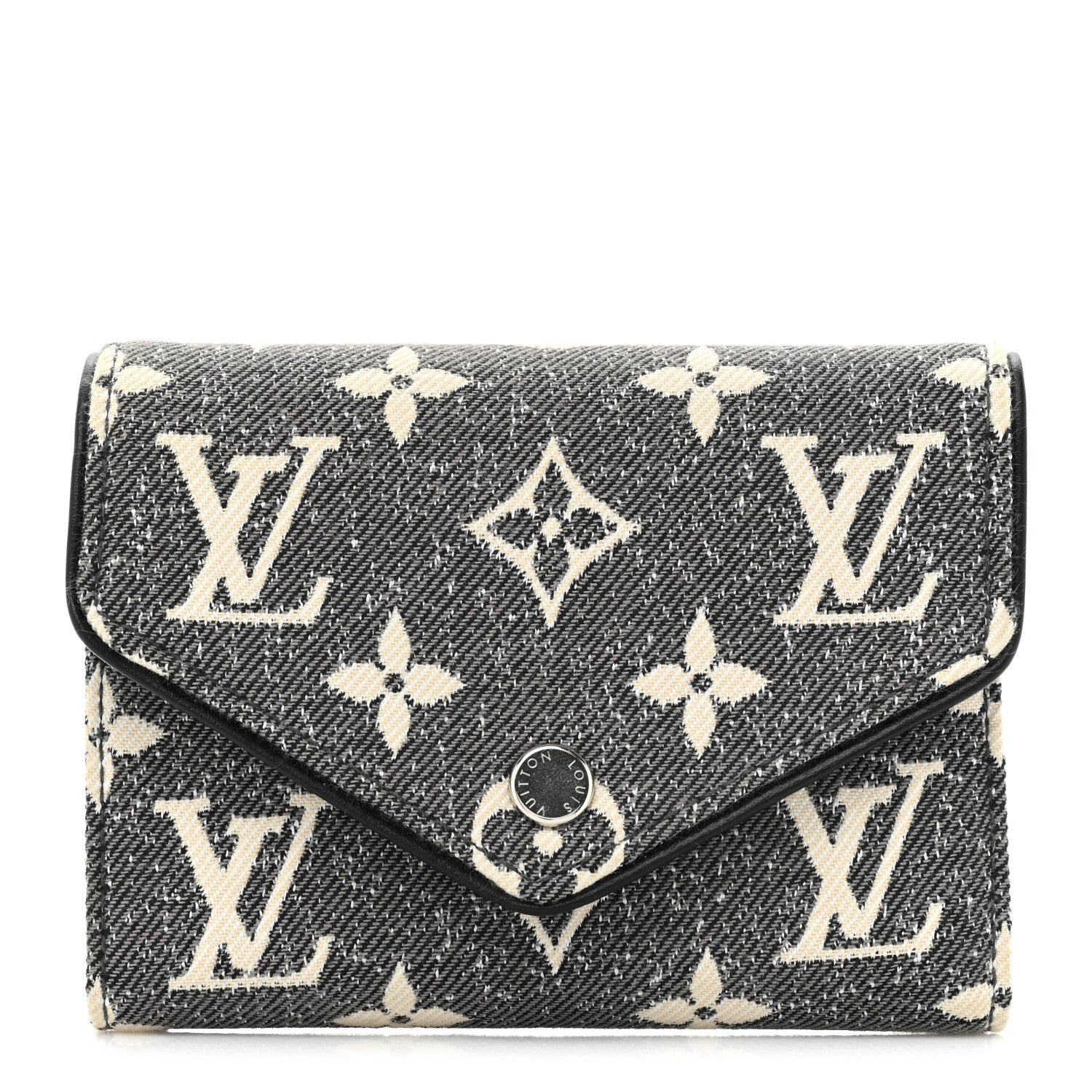Louis Vuitton Denim Monogram Jacquard Victorine Wallet Grey 1 of 12