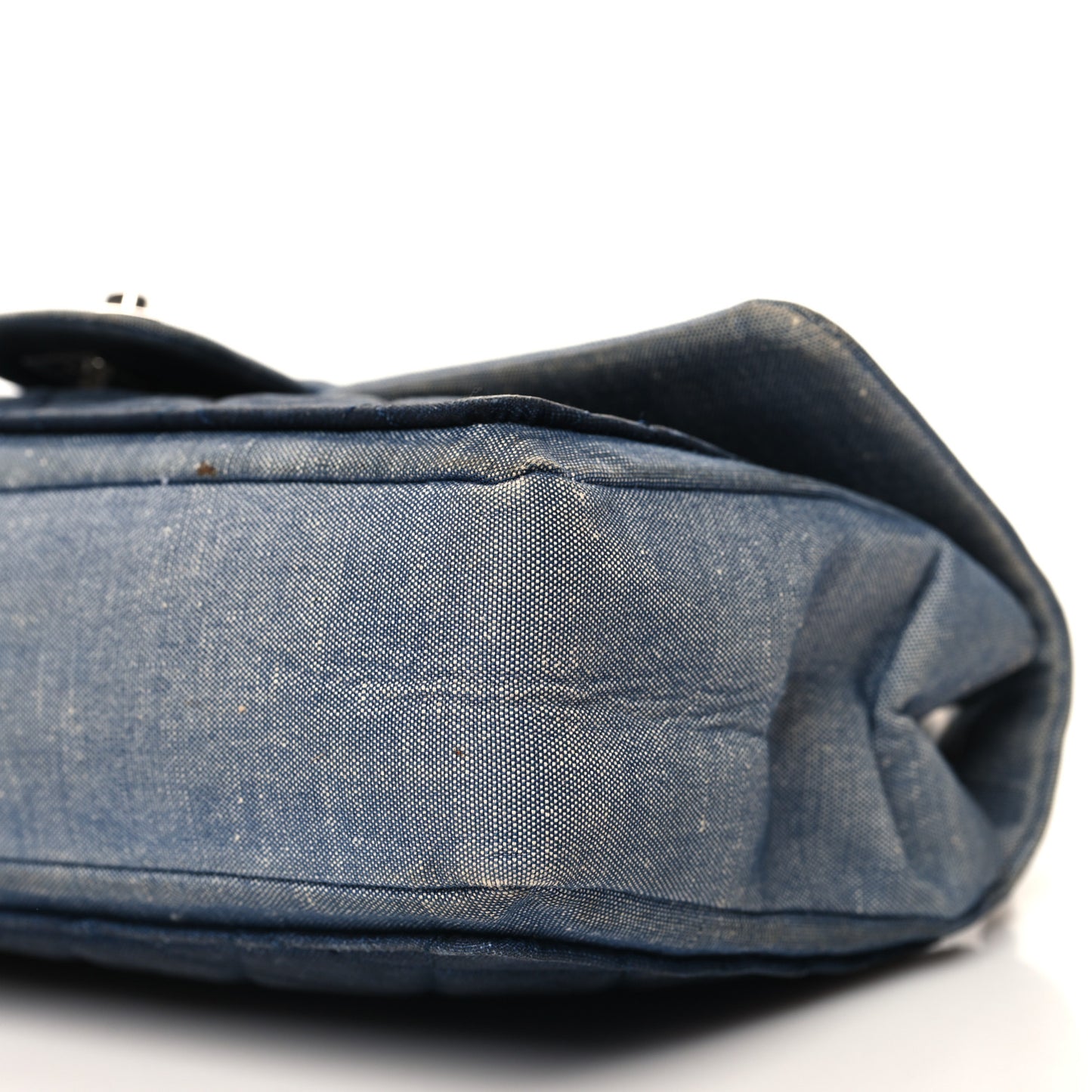 Denim Quilted Medium Graphic Flap Light Blue