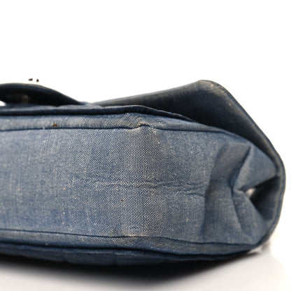 Chanel Denim Quilted Medium Graphic Flap Light Blue 10 of 13