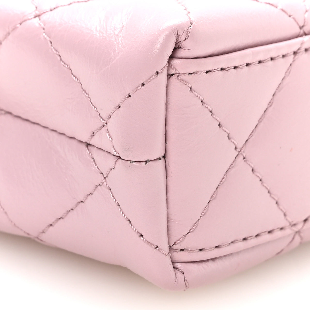 Chanel Shiny Aged Calfskin Quilted Mini Nano Kelly Shopper Pink 9 of 11