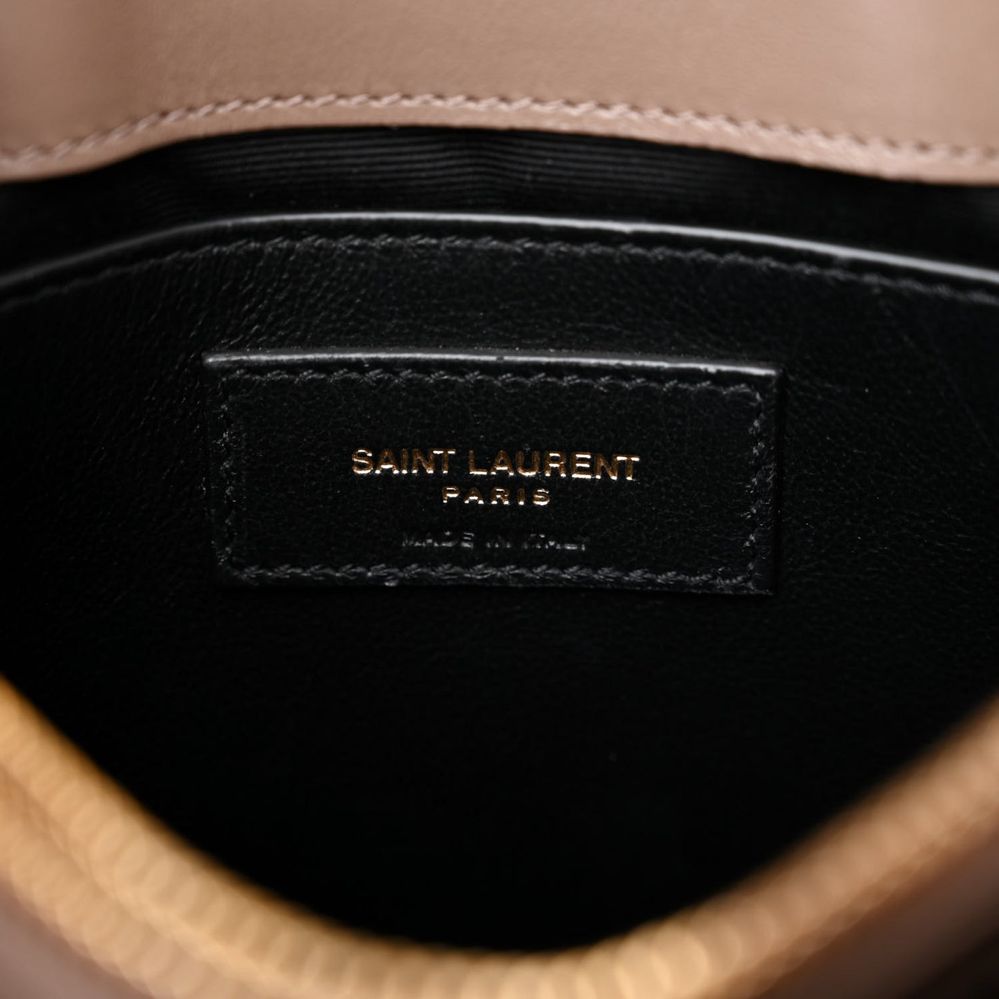 Calfskin Y Quilted Monogram Small Loulou Chain Satchel Taupe