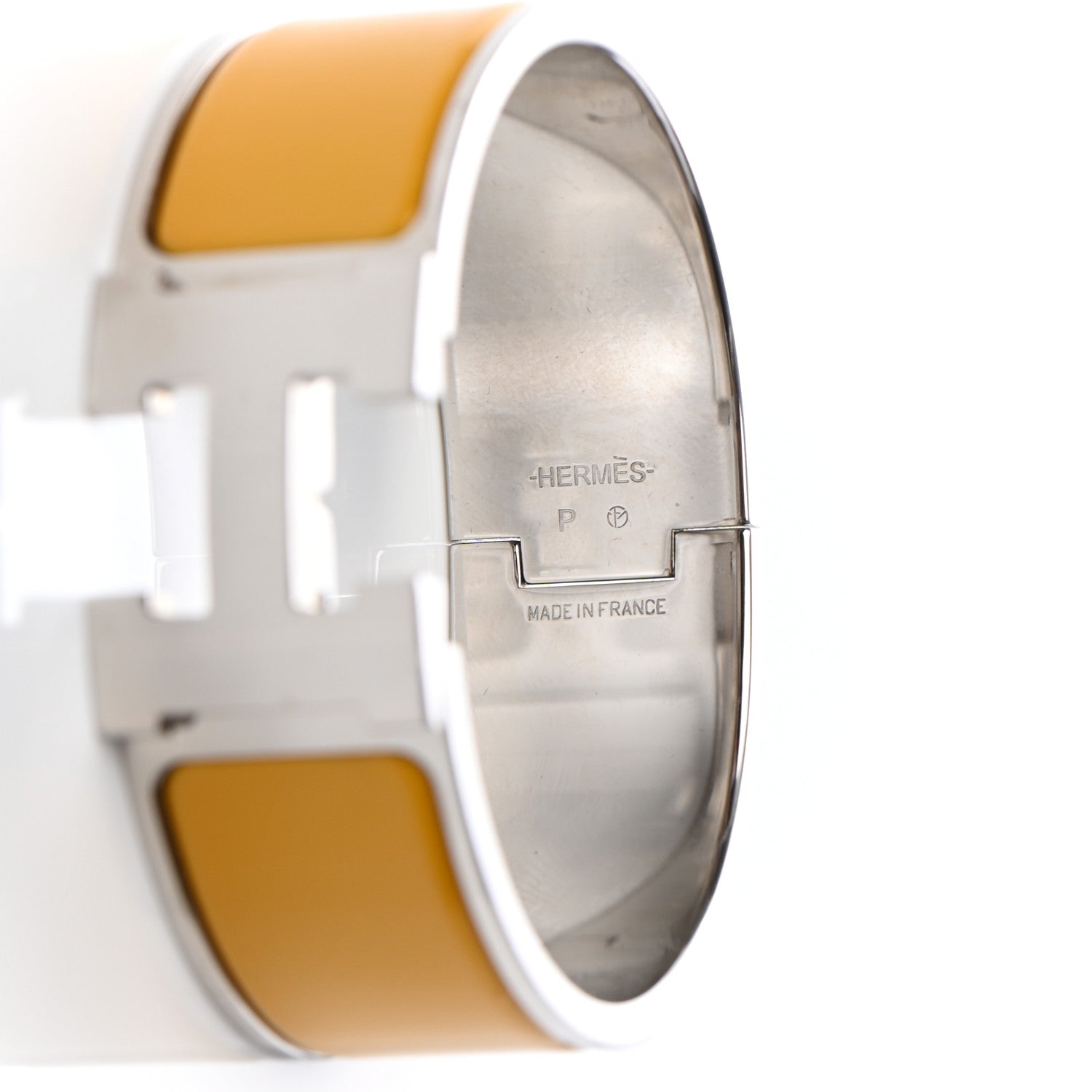 Hermes Enamel Wide Clic Clac H Bracelet GM Jaune Soleil 4 of 4