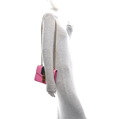 Gucci Vitello Fontanella Web Mini Sylvie Chain Shoulder Bag Pink Tropical Flower 2 of 10