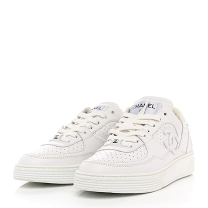 Chanel Calfskin Womens Logo Sneakers 36 White 3 of 9