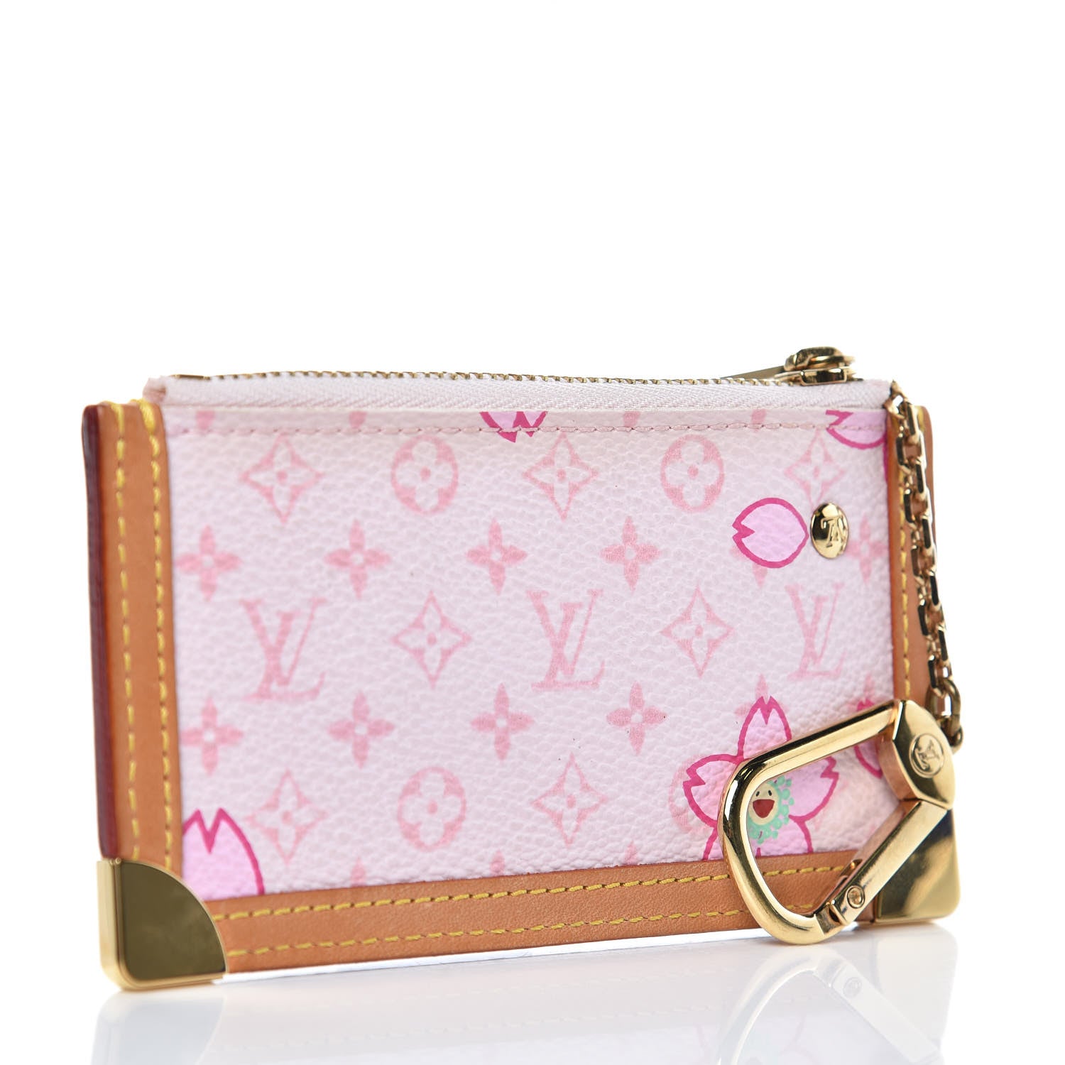 Louis Vuitton Monogram Cherry Blossom Key Pouch Pink 3 of 7