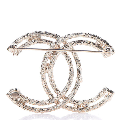 Chanel Pearl Crystal CC Brooch Gold 3 of 4