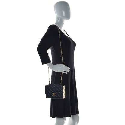 Chanel Lambskin Quilted Mini Golden Plate Flap Black 2 of 12