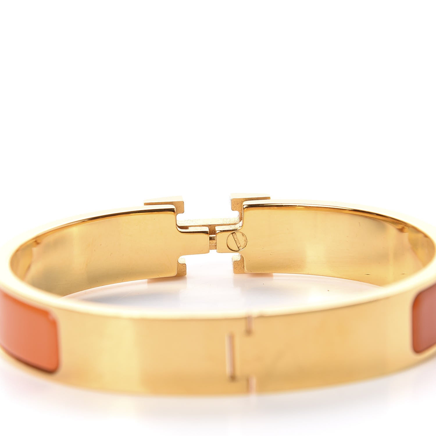 Hermes Enamel Narrow Clic Clac H Bracelet GM Orange 4 of 8