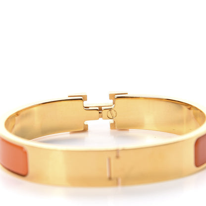Hermes Enamel Narrow Clic Clac H Bracelet GM Orange 4 of 8