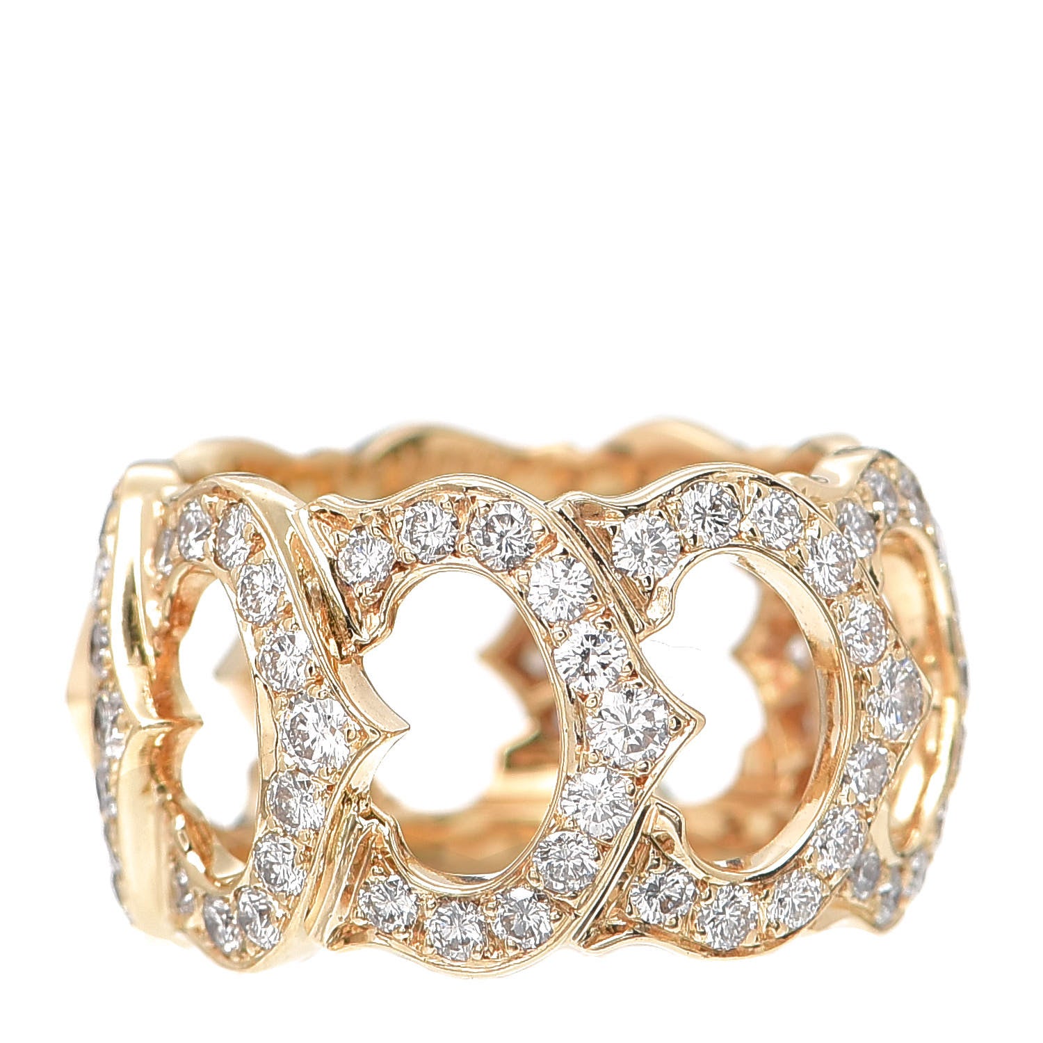 Cartier 18K Yellow Gold Diamond 13mm C De Cartier Ring 51 5.75 1 of 4