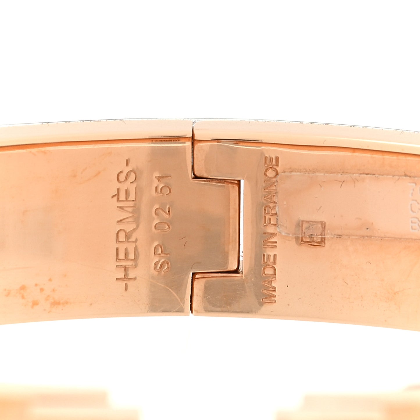 Enamel Narrow Clic Clac H Bracelet PM White