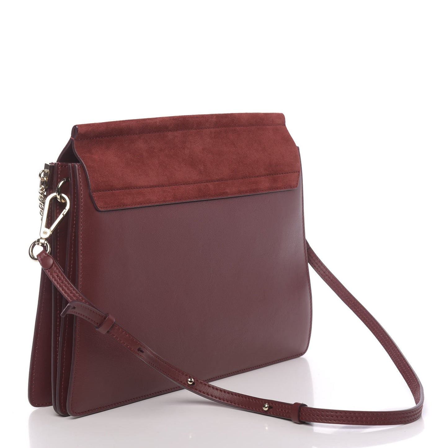 Calfskin Suede Medium Faye Shoulder Bag Plum Purple