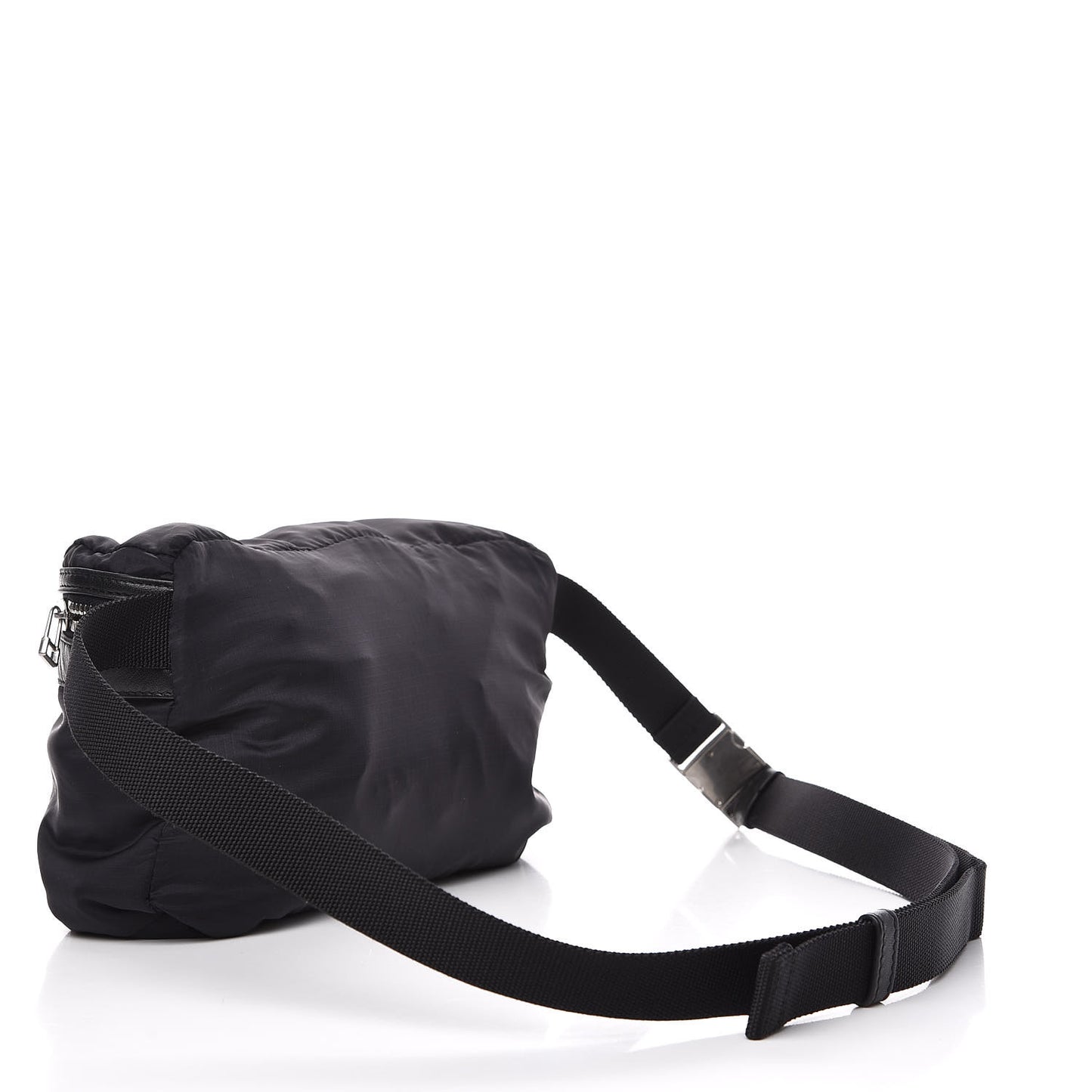 Nylon City Fold Up Backpack Belt Bag Black