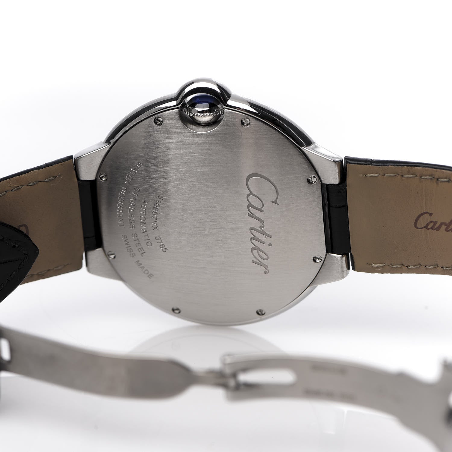 Cartier Stainless Steel Alligator 42mm Ballon Bleu De Automatic Watch Black 5 of 9