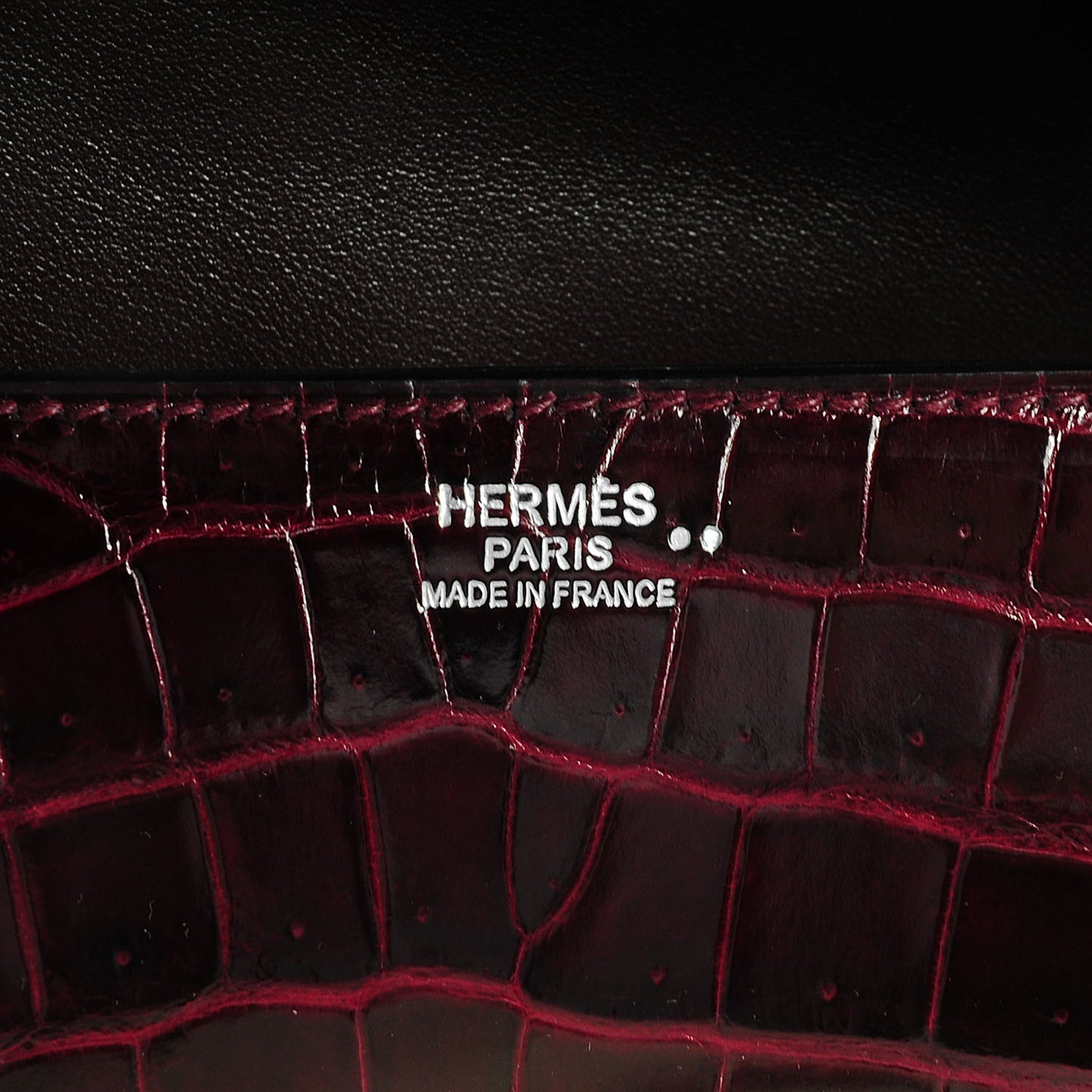 Shiny Niloticus Crocodile Egee Clutch Bordeaux
