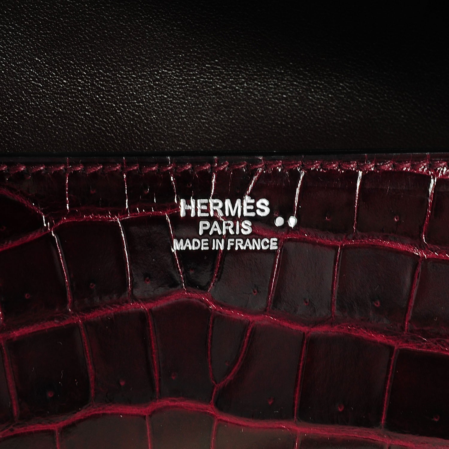 Hermes Shiny Niloticus Crocodile Egee Clutch Bordeaux 5 of 14