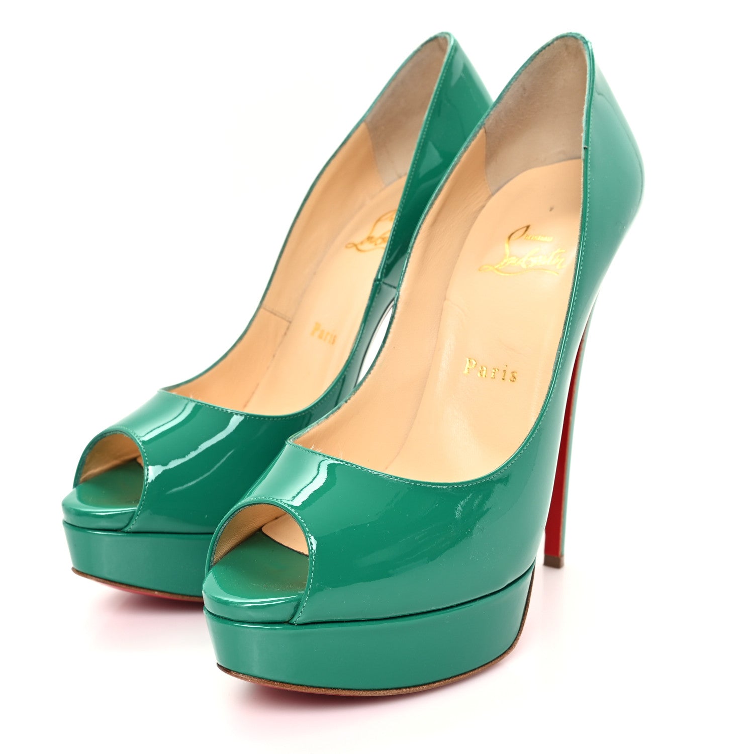 Christian Louboutin Patent Lady Peep 150 Platform Pumps 40 Mint 4 of 11
