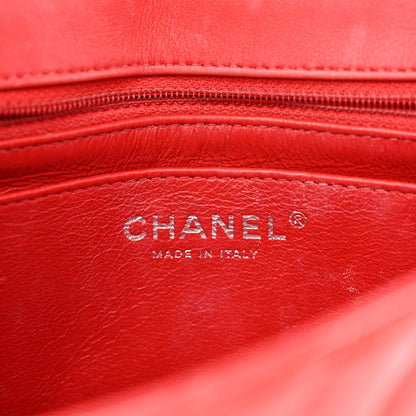 Chanel Patent Calfskin Chevron Quilted Mini Rectangular Flap Red 6 of 14