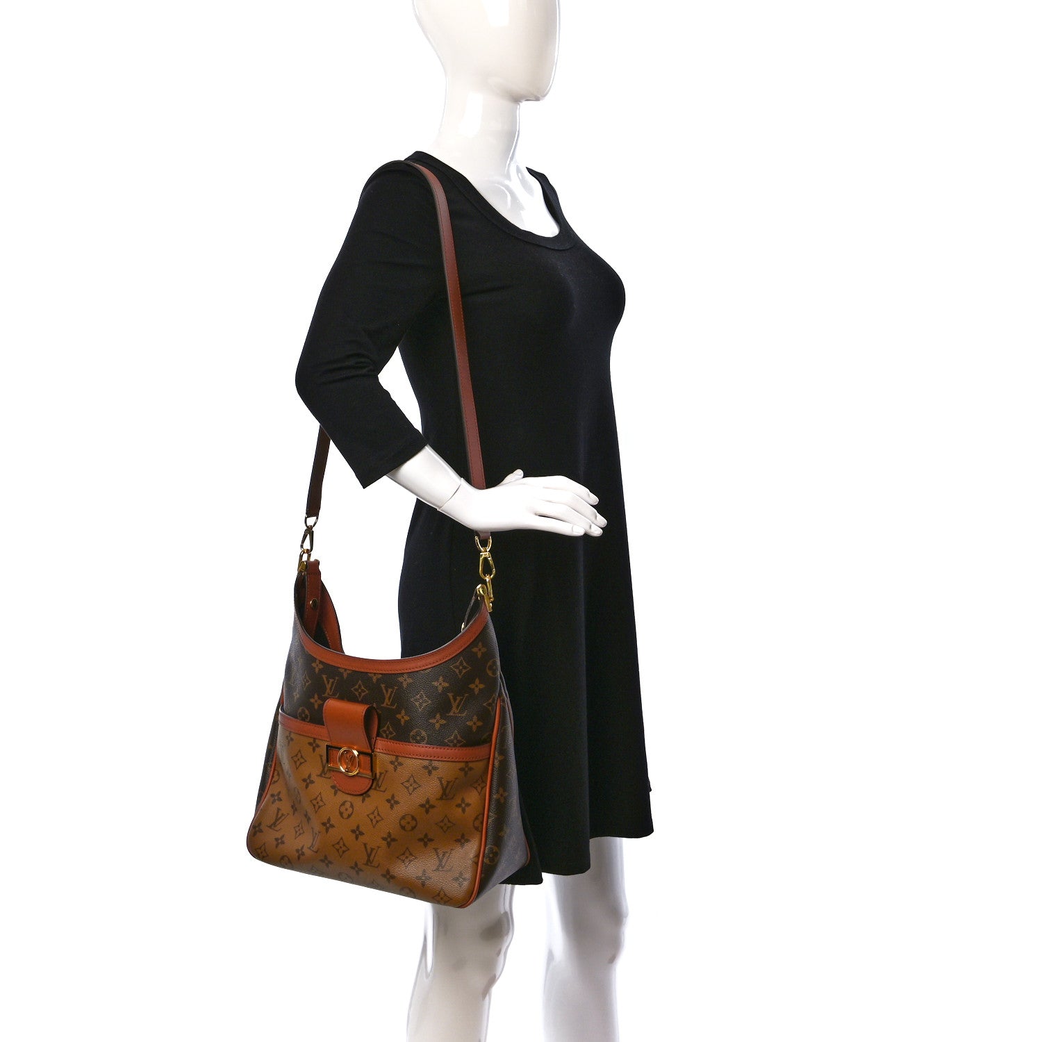 Louis Vuitton Reverse Monogram Dauphine Hobo MM 2 of 9