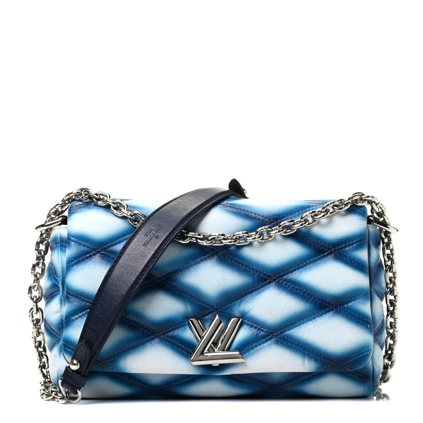 Lambskin Malletage Contraste GO-14 PM Blue