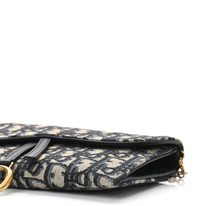 Christian Dior Oblique Saddle Chain Long Wallet Blue 10 of 10