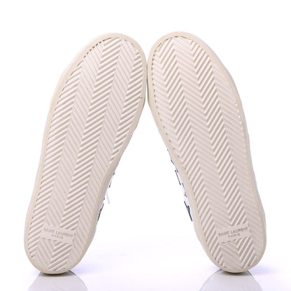 Saint Laurent Calfskin Star Court Sneakers 39 White Black 5 of 10