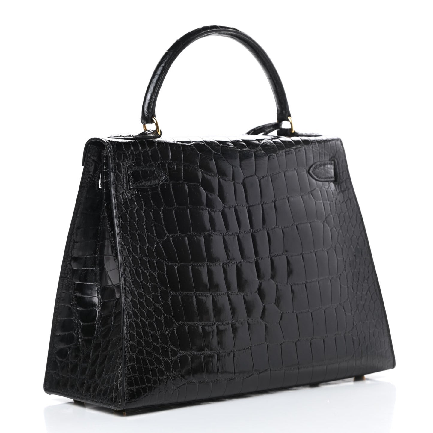 Shiny Alligator Kelly Sellier 28 Black