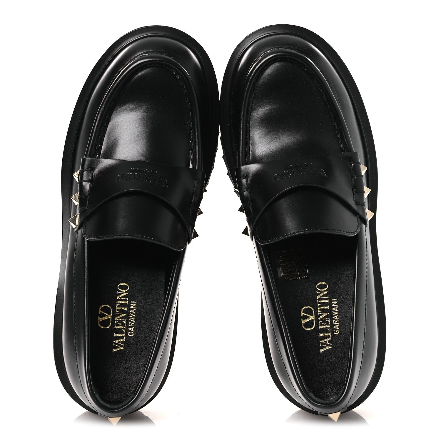 Valentino studs ローファー Valentino Garavani Calfskin Rockstud Loafers 35 Black 1878332