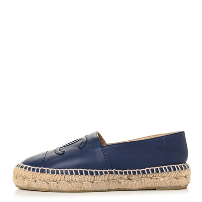 Chanel Lambskin CC Espadrilles 36 Dark Navy 1 of 4