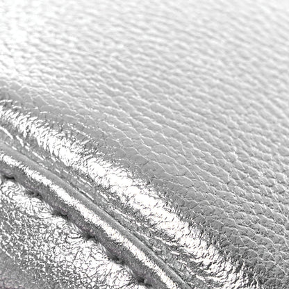 Chanel Metallic Lambskin Quilted Chanel 19 Round Clutch With Chain Silver 12 of 12