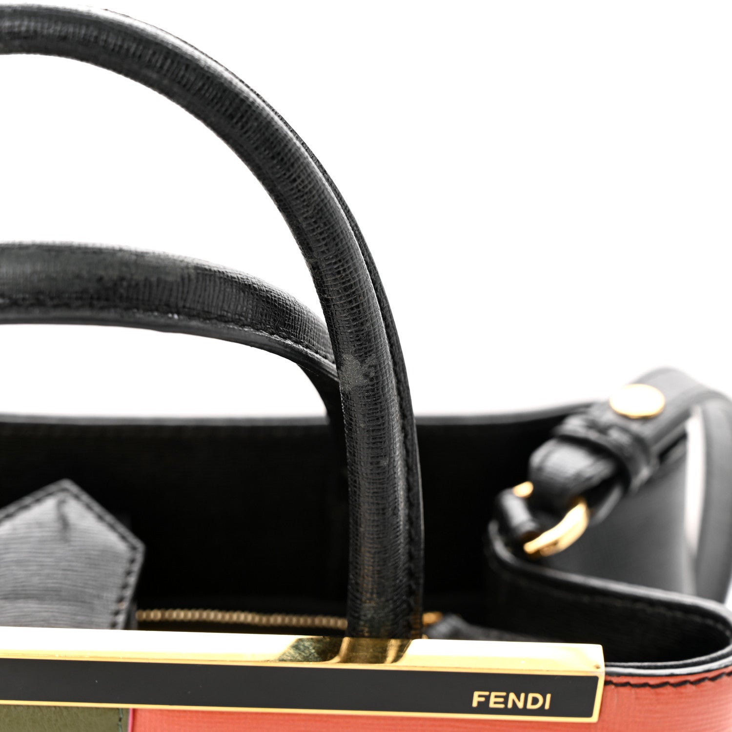 Fendi Vitello Elite Geometric Logo Petite 2Jours Tote Multicolor 16 of 17