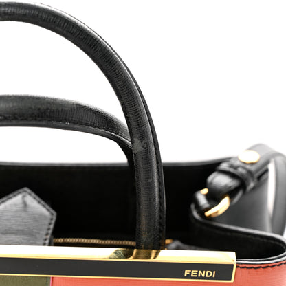 Fendi Vitello Elite Geometric Logo Petite 2Jours Tote Multicolor 16 of 17