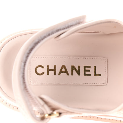 Chanel Calfskin Printed Velcro Dad Sandals 38.5 Pink 7 of 8
