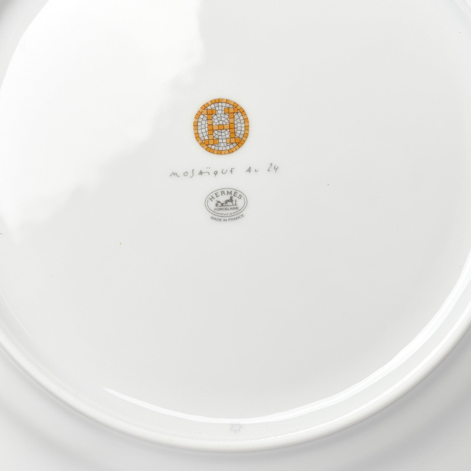 Hermes Porcelain Mosaique Au 24 Gold Dinner Plate Set of 2 5 of 7
