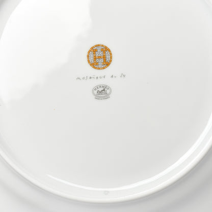 Hermes Porcelain Mosaique Au 24 Gold Dinner Plate Set of 2 5 of 7